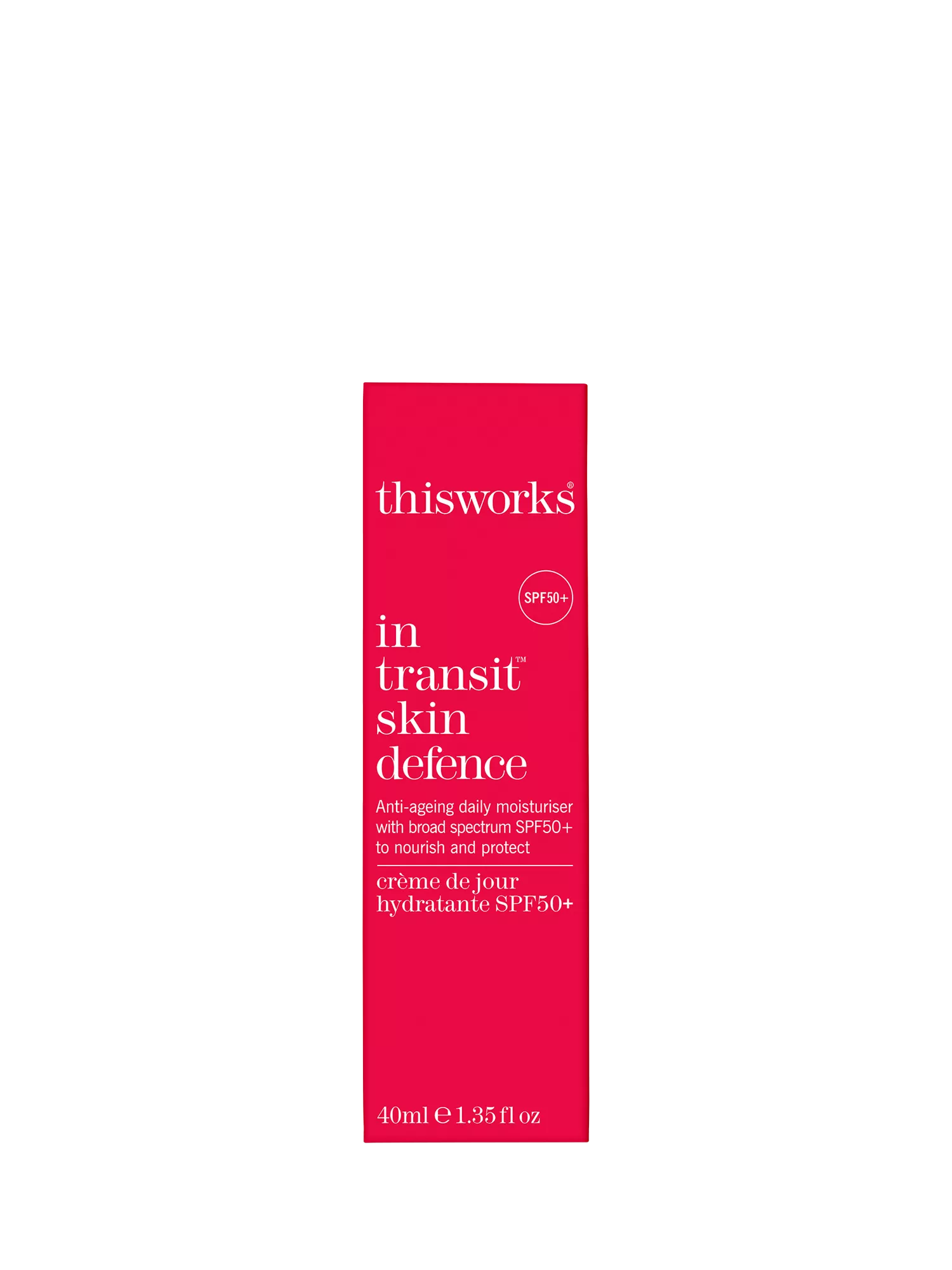 This Works Transit Skin Defence SPF 50+ sunscreen moisturiser 40ml (British brand)