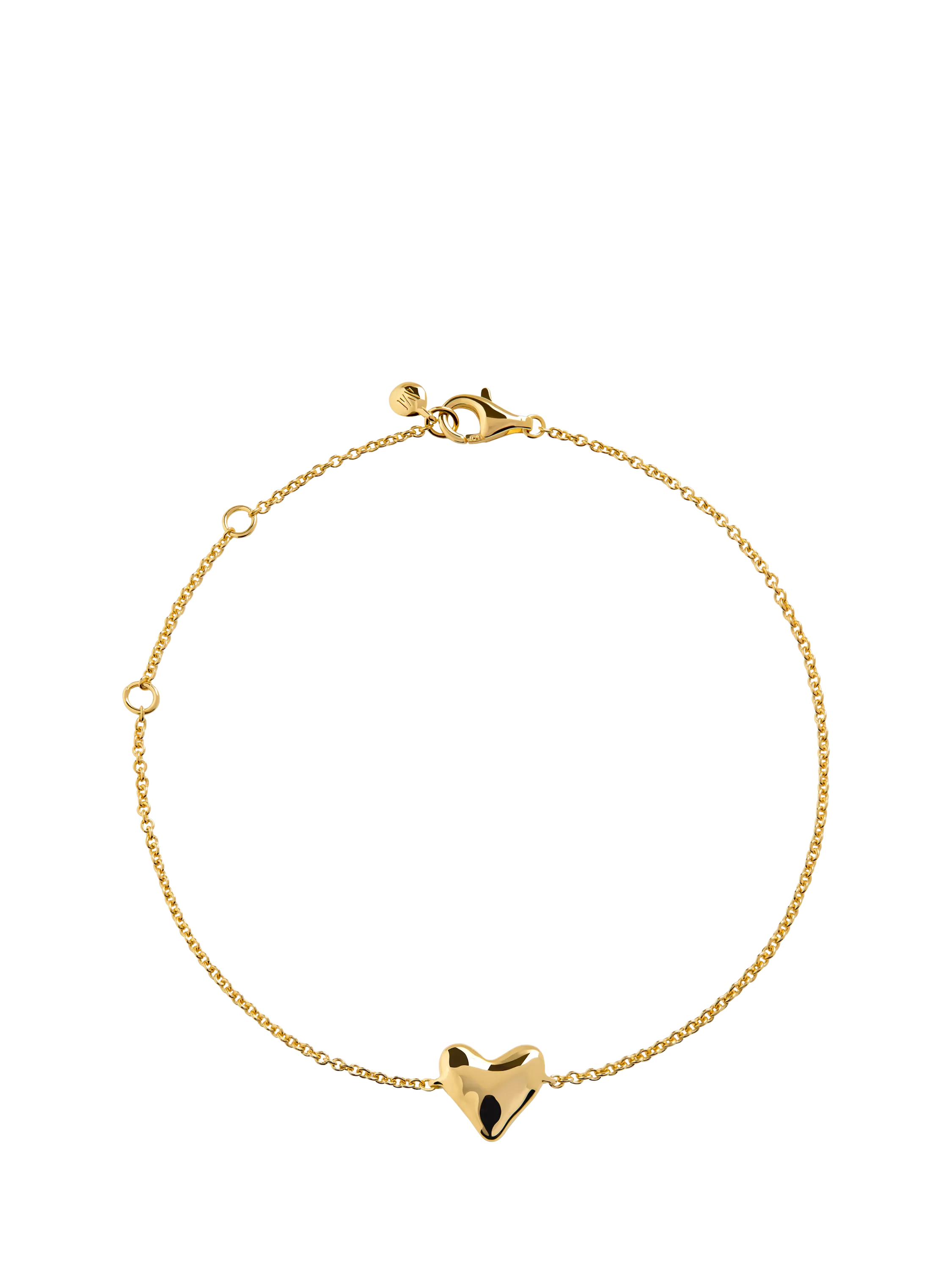 Monica Vinader Gold Plated Vermeil Heart Chain Bracelet
