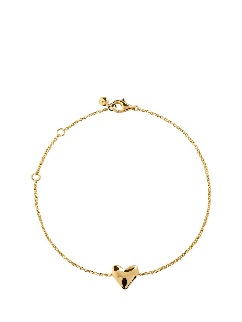 Monica Vinader Gold Plated Vermeil Heart Chain Bracelet