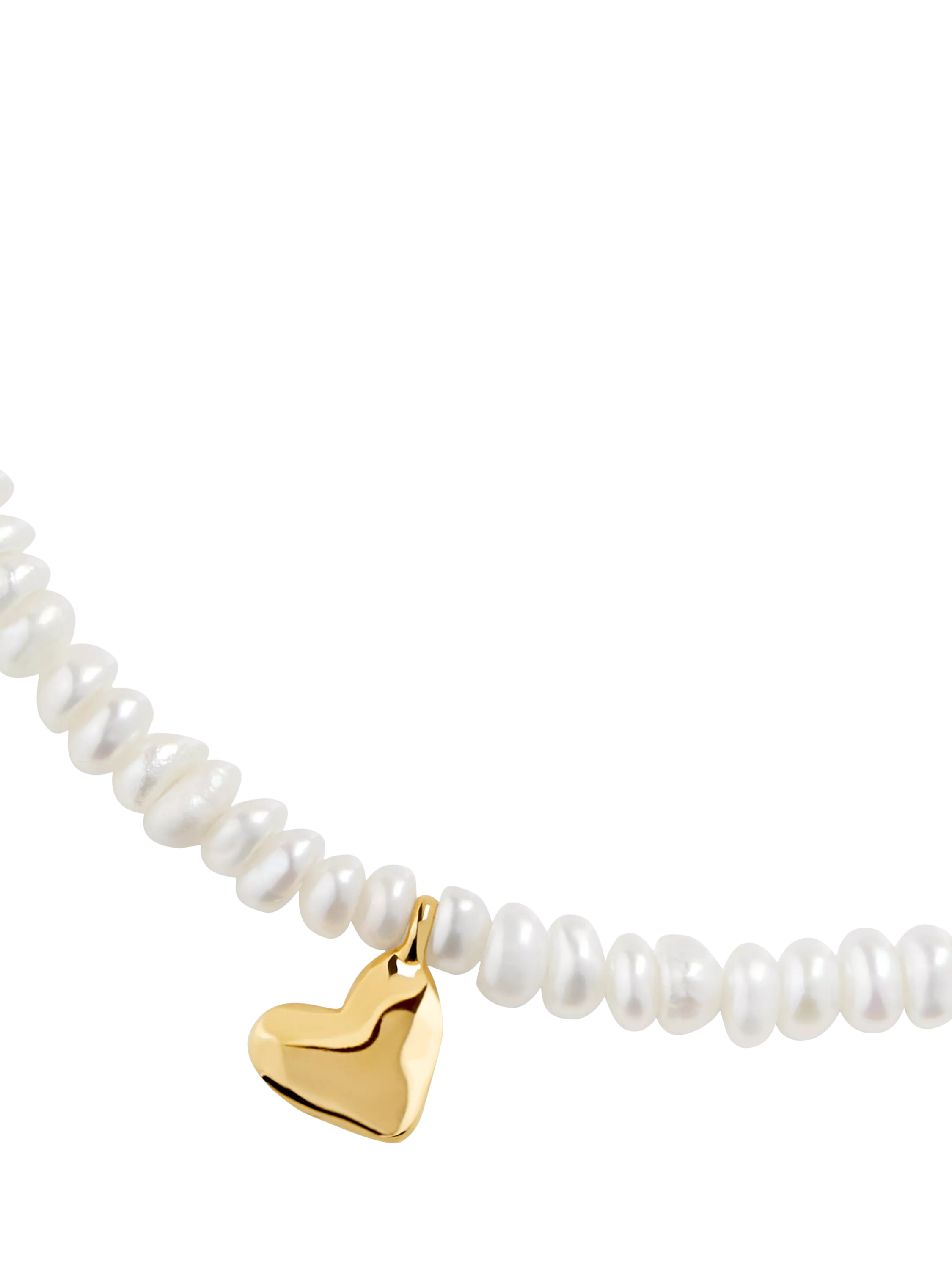 Monica Vinader Mini Heart Pearl Bracelet Gold, imported from the UK