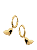 Monica Vinader heart drop huggie earrings, imported from the UK