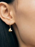 Monica Vinader heart drop huggie earrings, imported from the UK