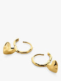 Monica Vinader heart drop huggie earrings, imported from the UK