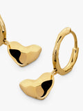 Monica Vinader heart drop huggie earrings, imported from the UK