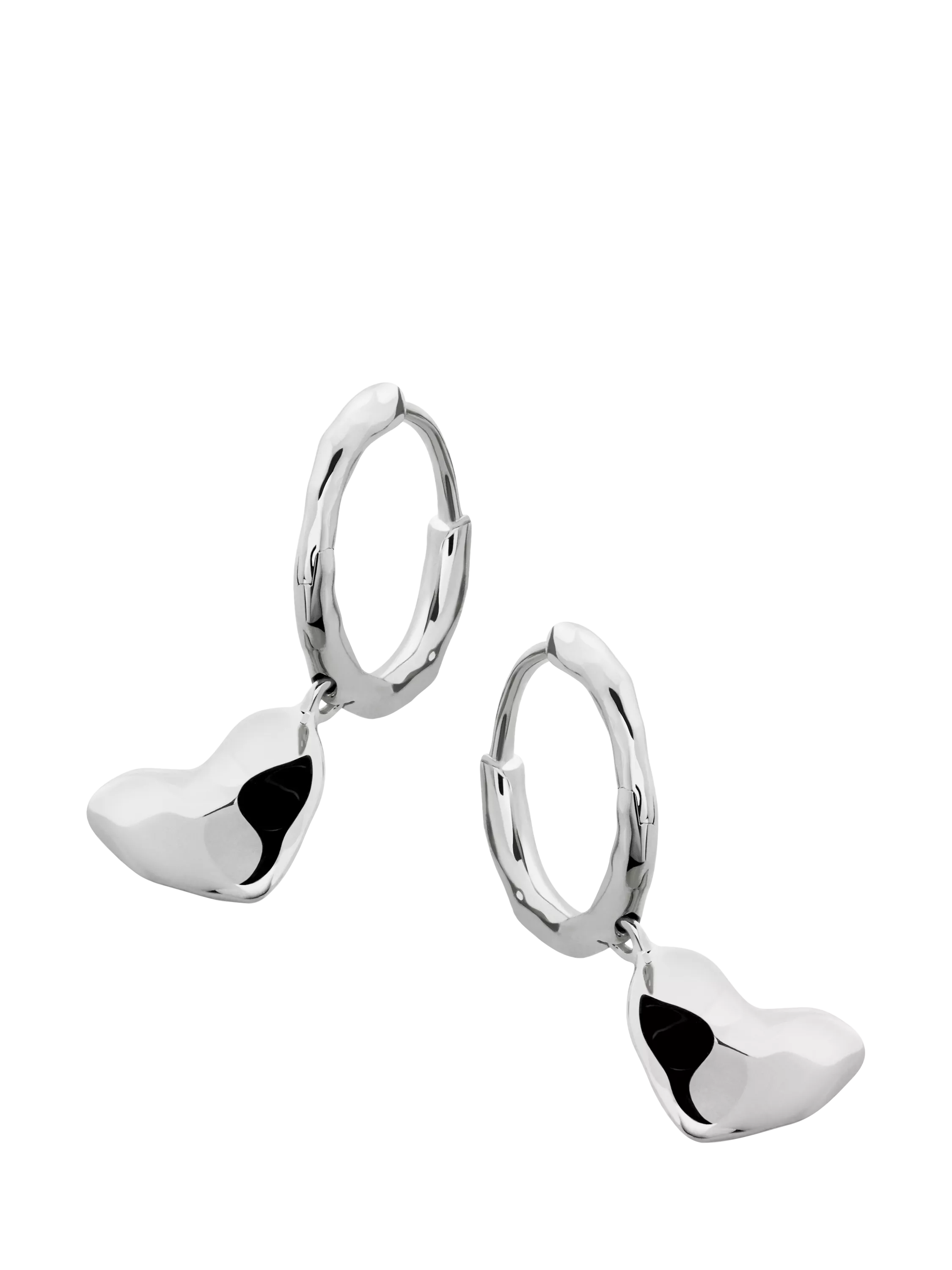 Monica Vinader Heart Drop Huggie Earrings