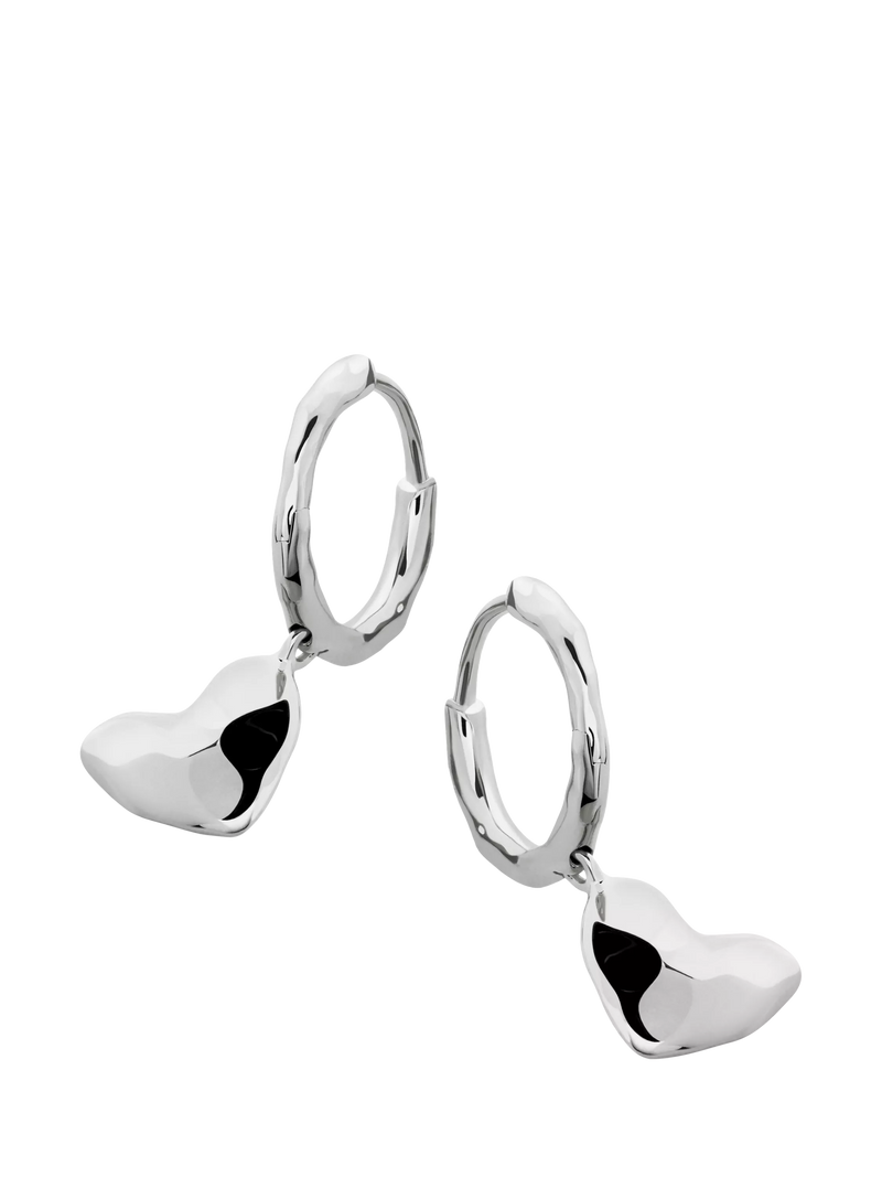 Monica Vinader Heart Drop Huggie Earrings
