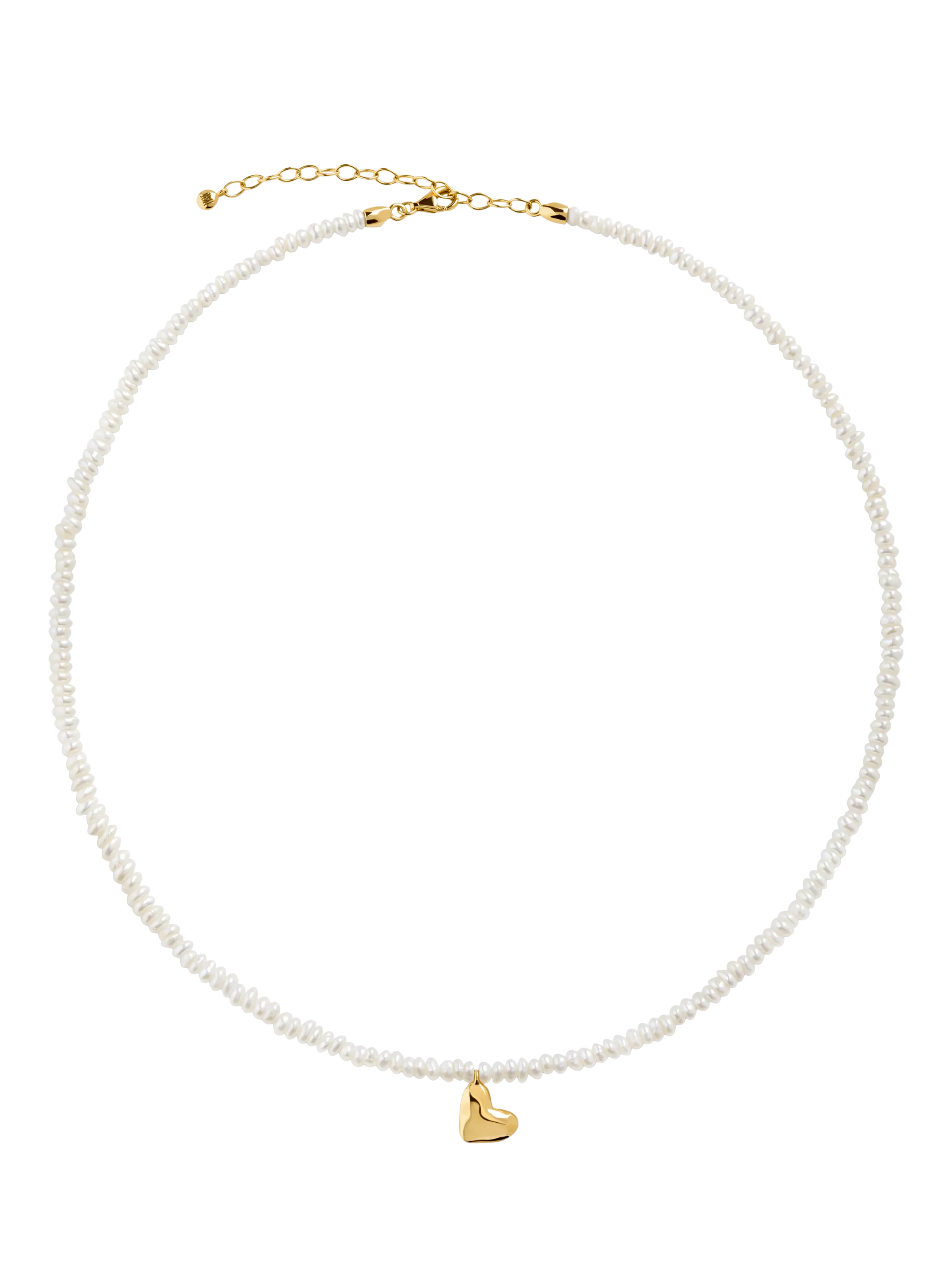 Monica Vinader mini heart pearl necklace 41-46cm - British product