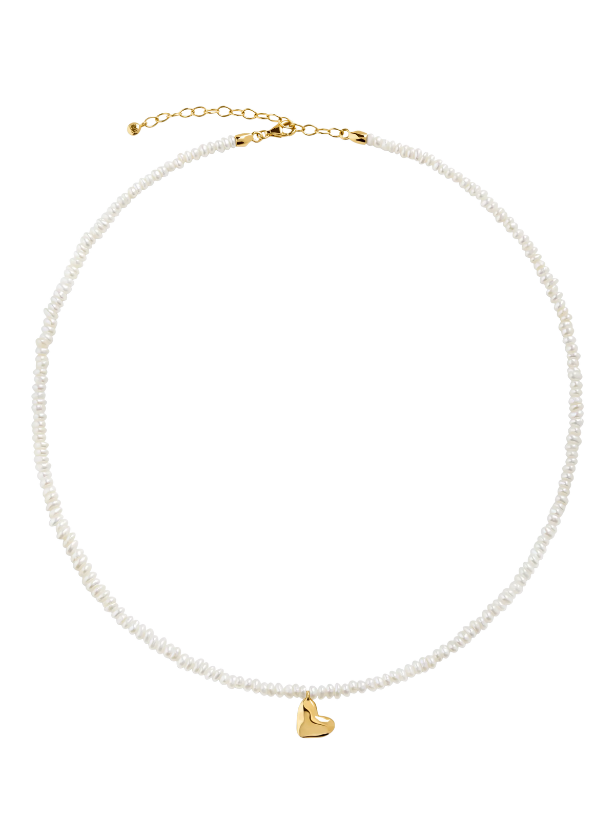 Monica Vinader mini heart pearl necklace 41-46cm - British product