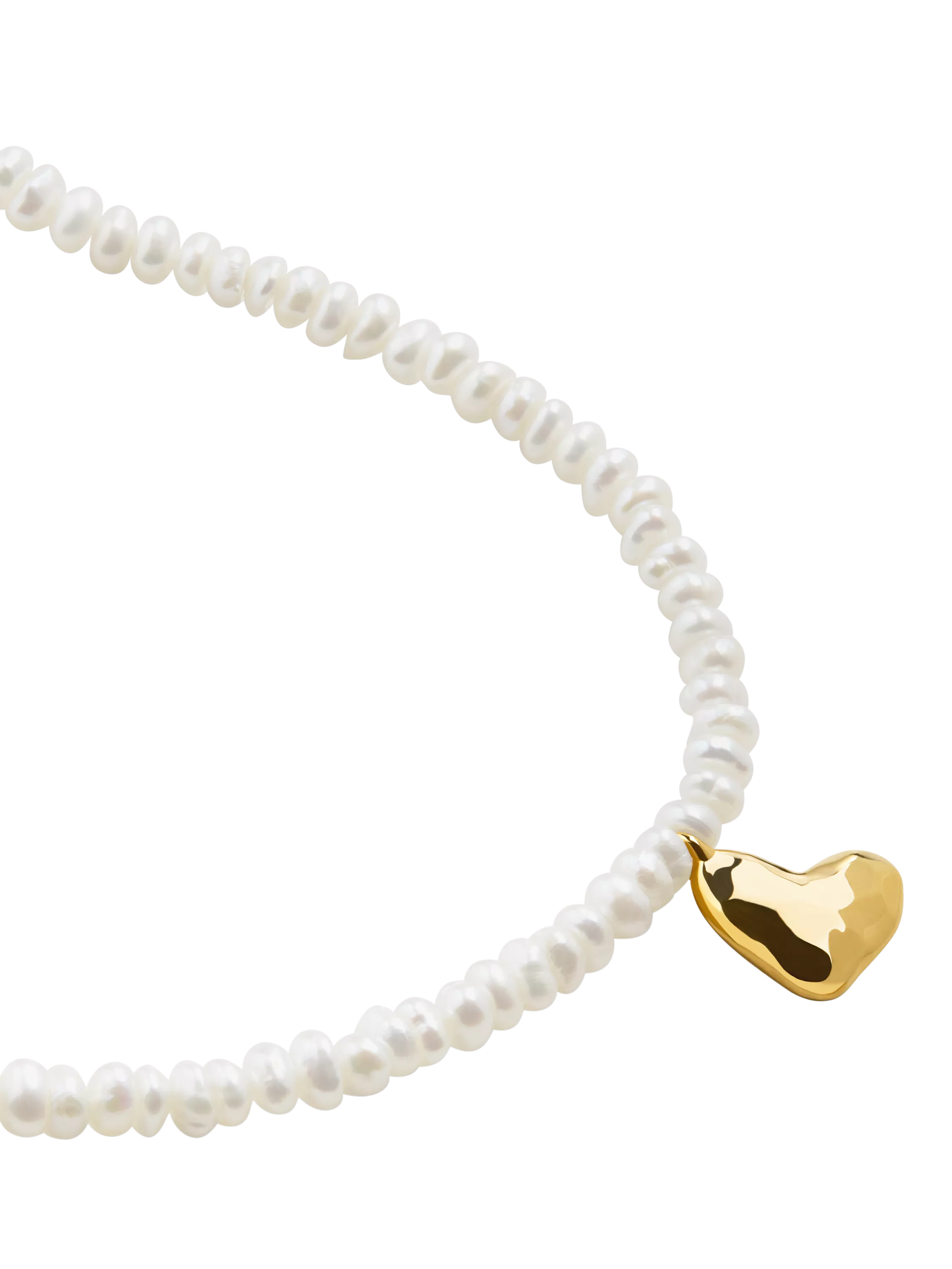 Monica Vinader mini heart pearl necklace 41-46cm - British product