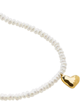 Monica Vinader mini heart pearl necklace 41-46cm - British product