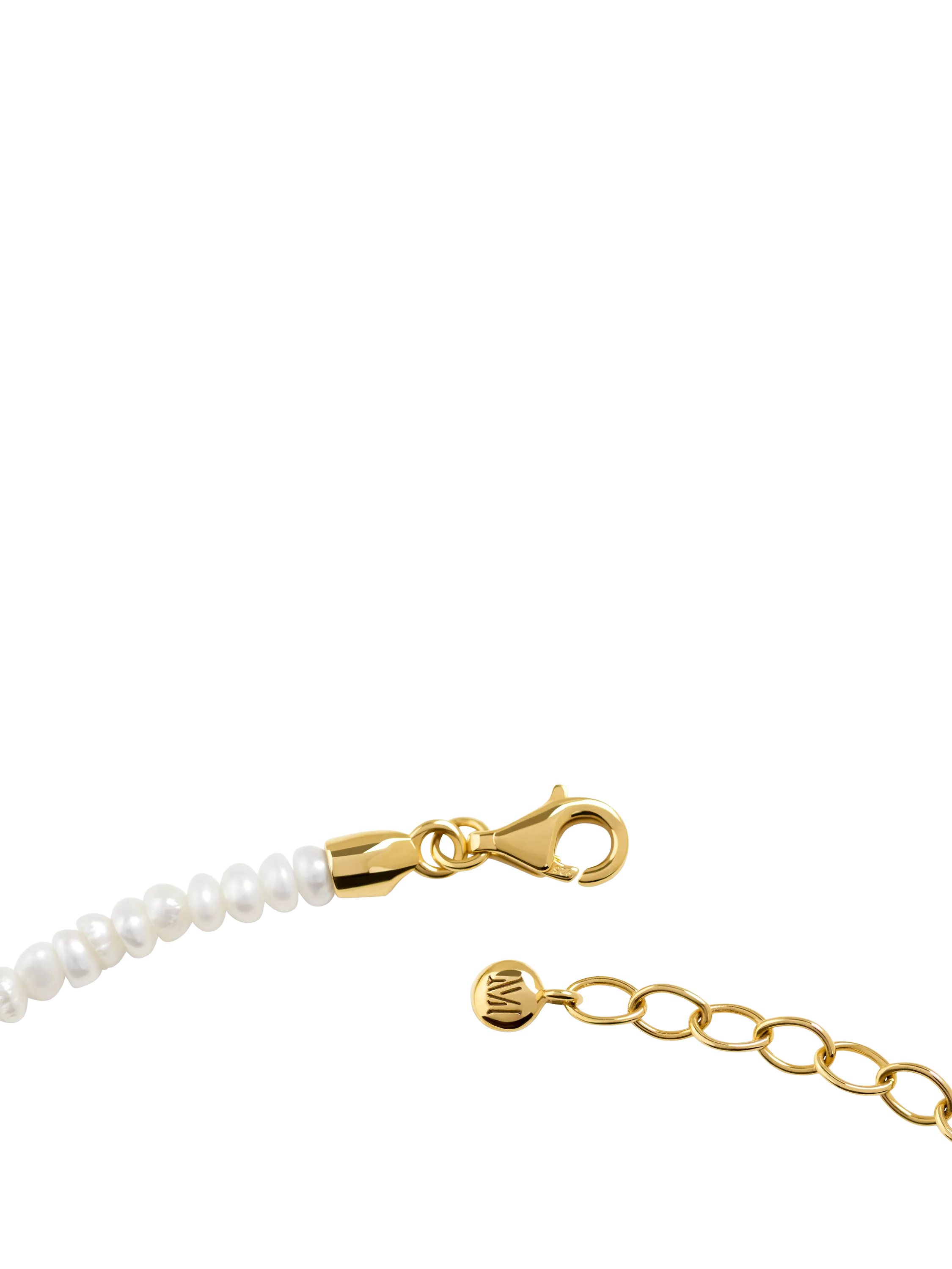 Monica Vinader mini heart pearl necklace 41-46cm - British product