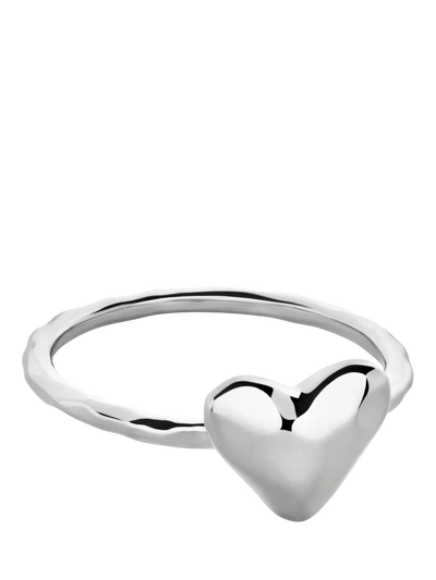 John Lewis Monica Vinader Heart Stacking Ring, Silver- Buy online at McGrocer