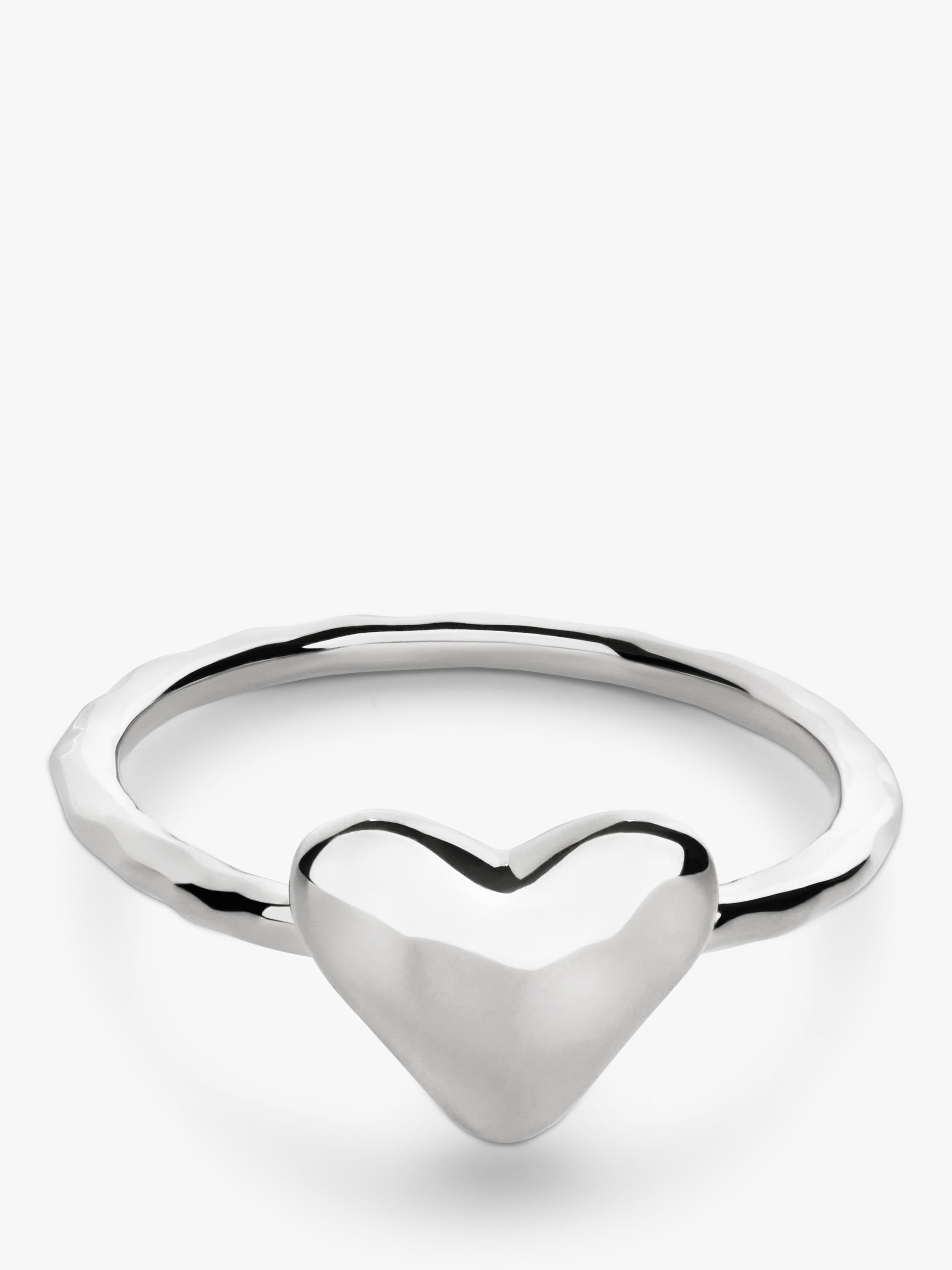Monica Vinader heart stacking ring silver - British product