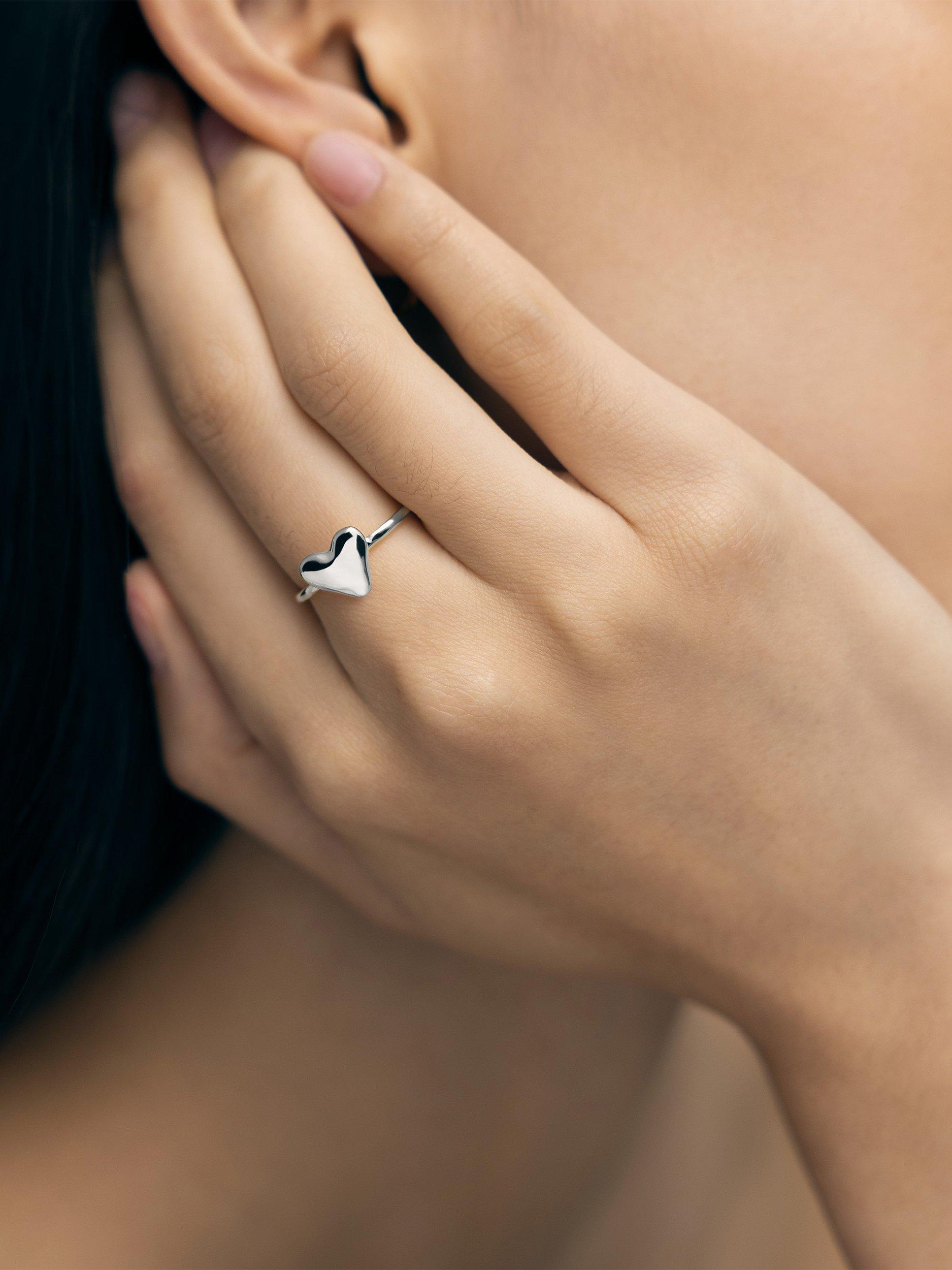 Monica Vinader heart stacking ring sterling silver - British product