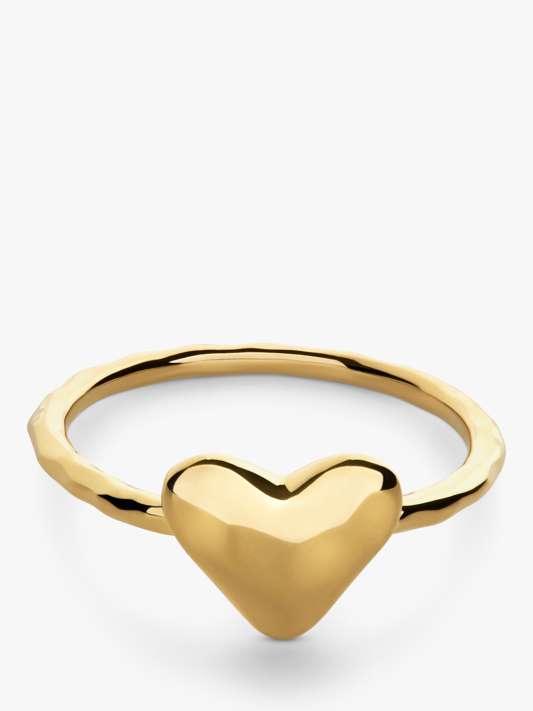 Monica Vinader heart stacking ring 18ct gold plated vermeil (British brand)