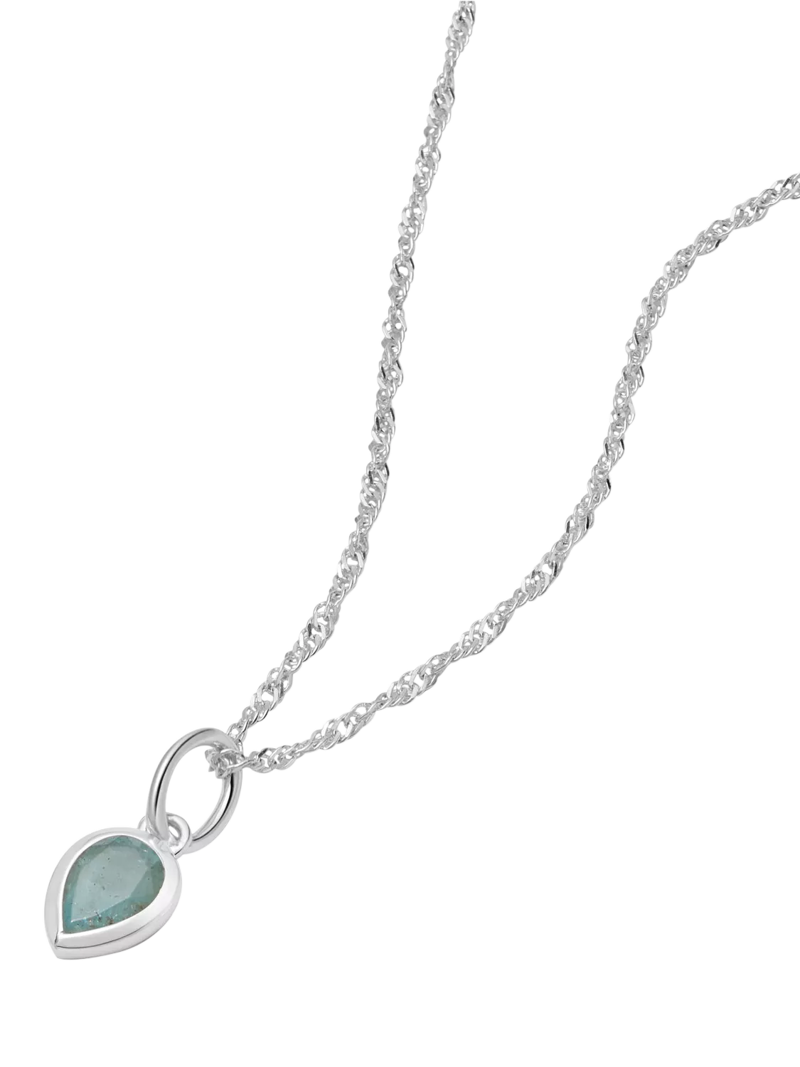 Daisy London Birthstone Pendant Necklace Silver
