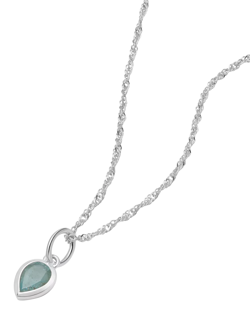 Daisy London Birthstone Pendant Necklace Silver