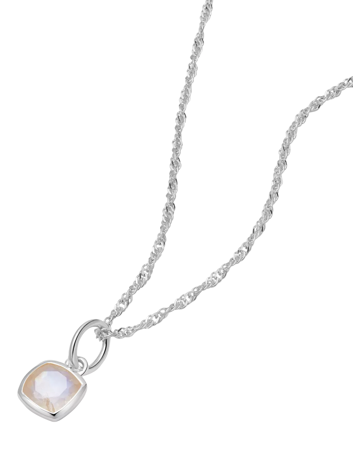 Daisy London Birthstone Pendant Necklace Silver