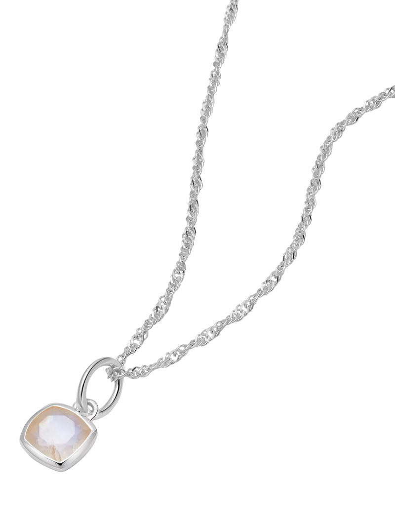 Daisy London Birthstone Pendant Necklace Silver
