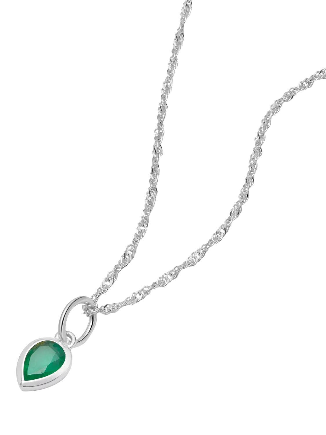 Daisy London Birthstone Pendant Necklace Silver