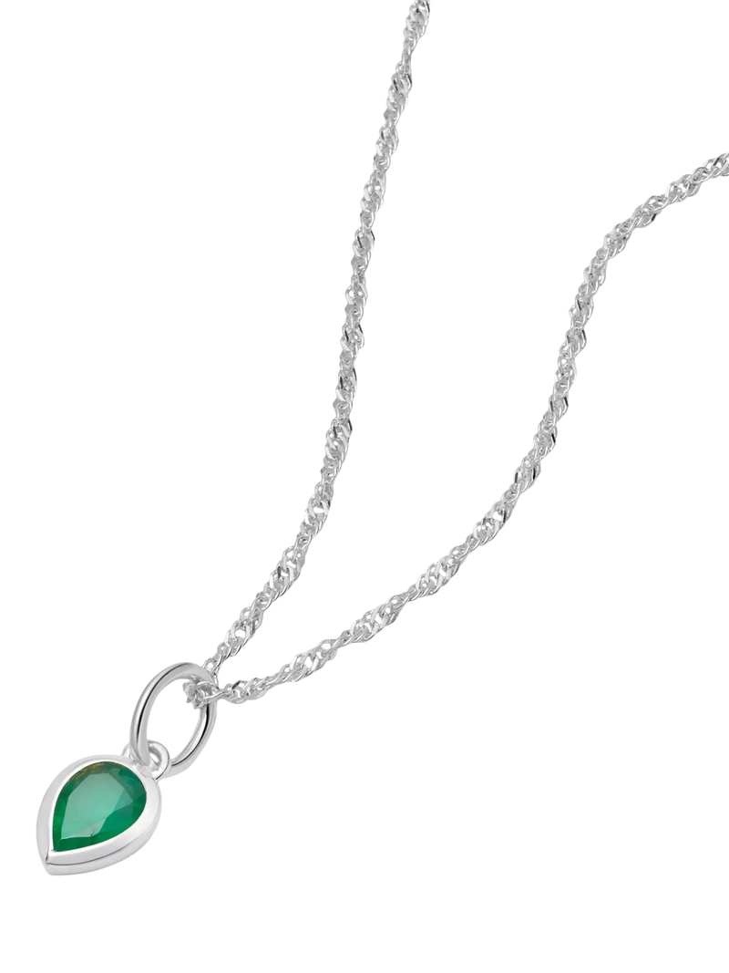 Daisy London Birthstone Pendant Necklace Silver