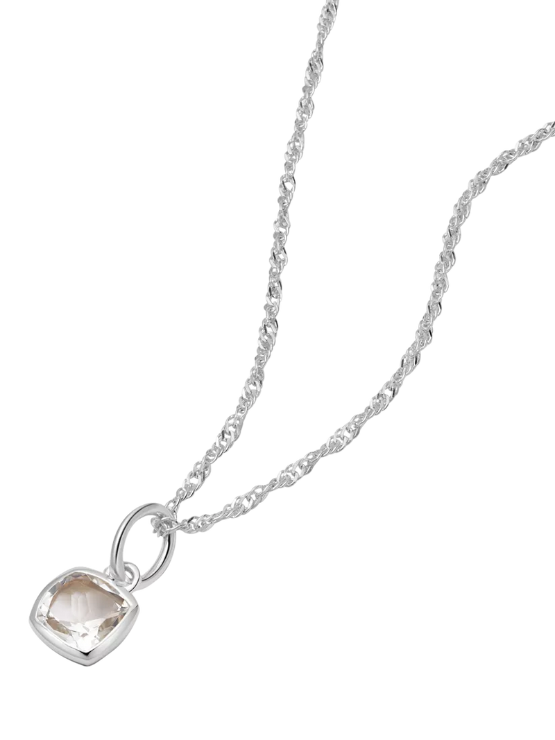 Daisy London Birthstone Pendant Necklace Silver