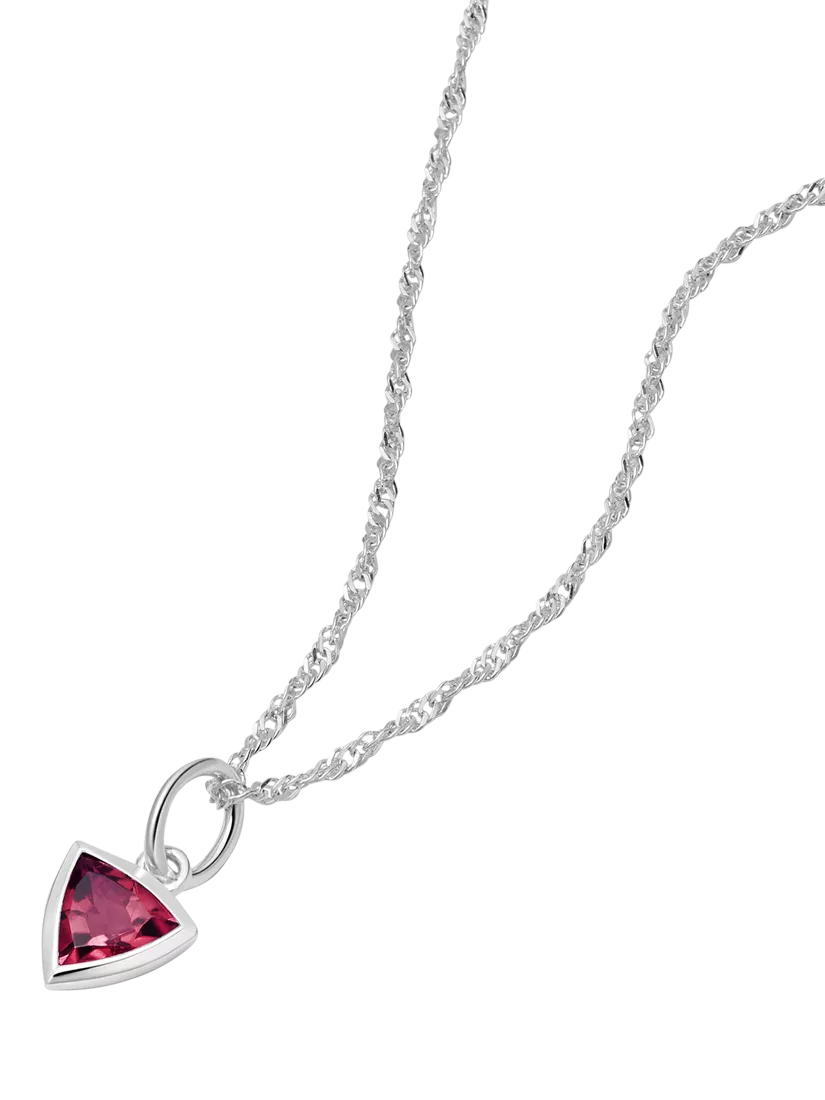Daisy London Birthstone Pendant Necklace Silver