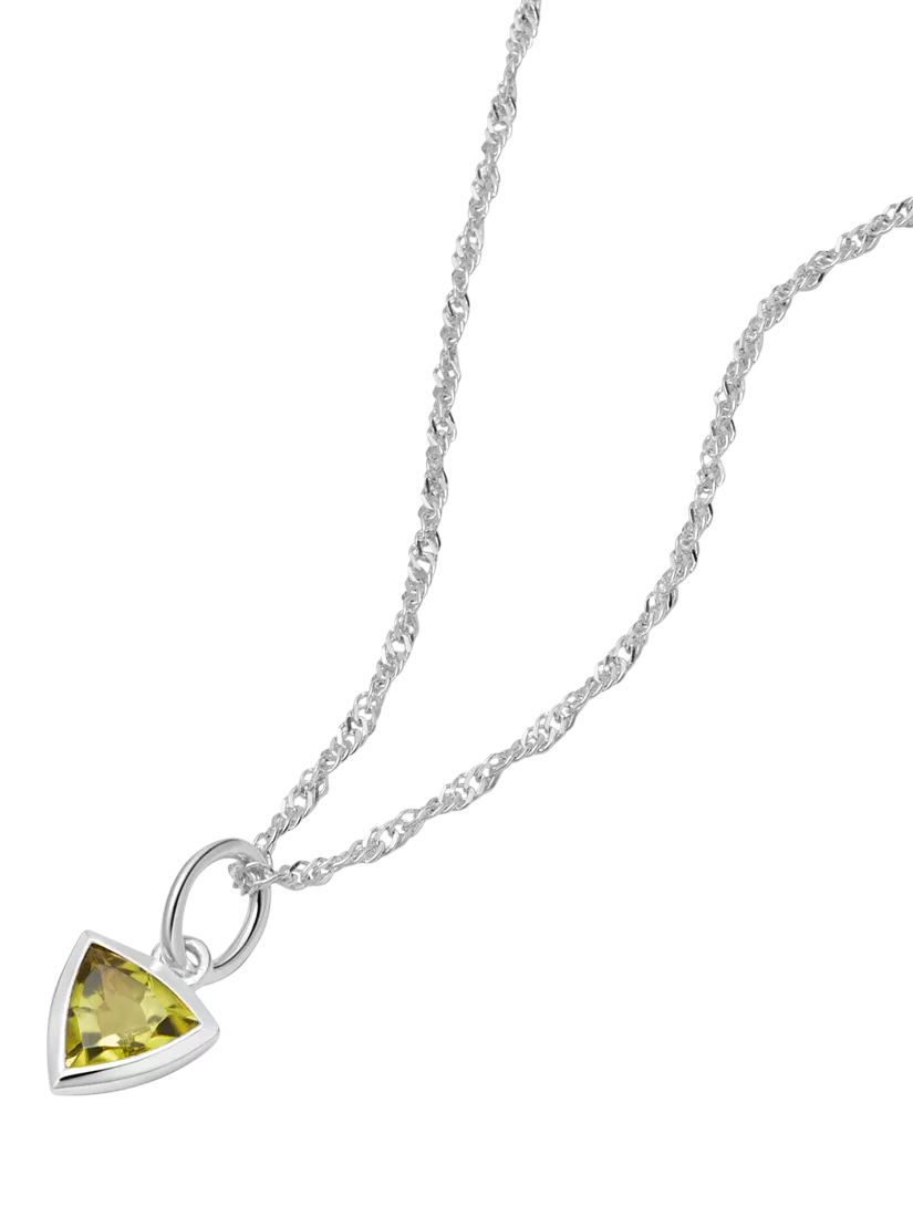 Daisy London Birthstone Pendant Necklace Silver