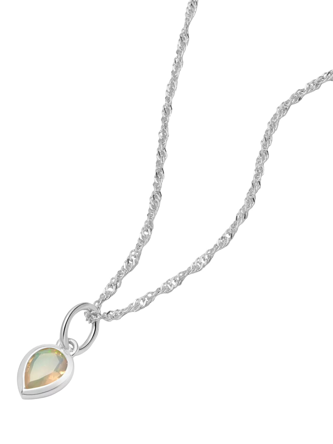 Daisy London Birthstone Pendant Necklace Silver