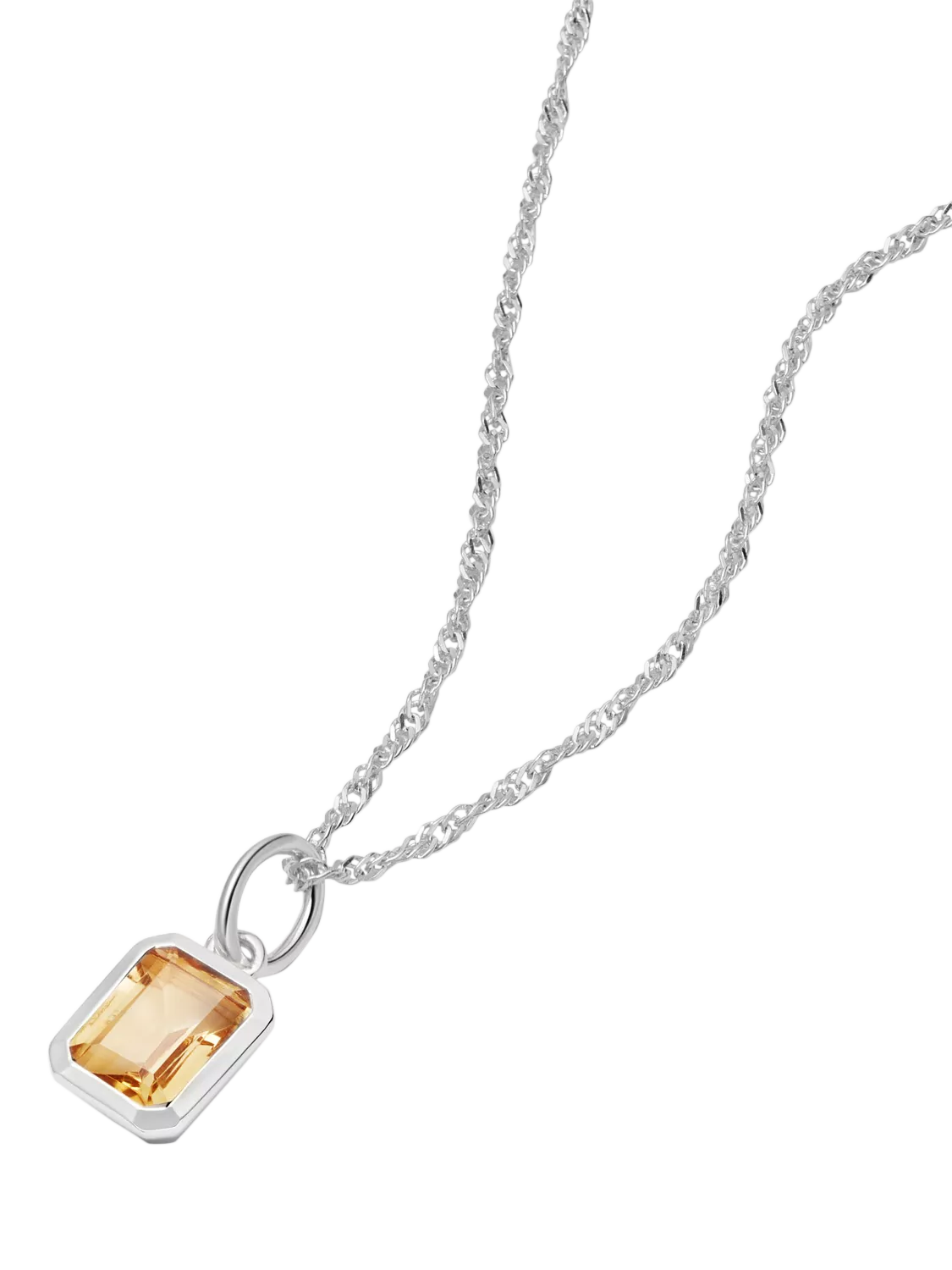 Daisy London Birthstone Pendant Necklace Silver
