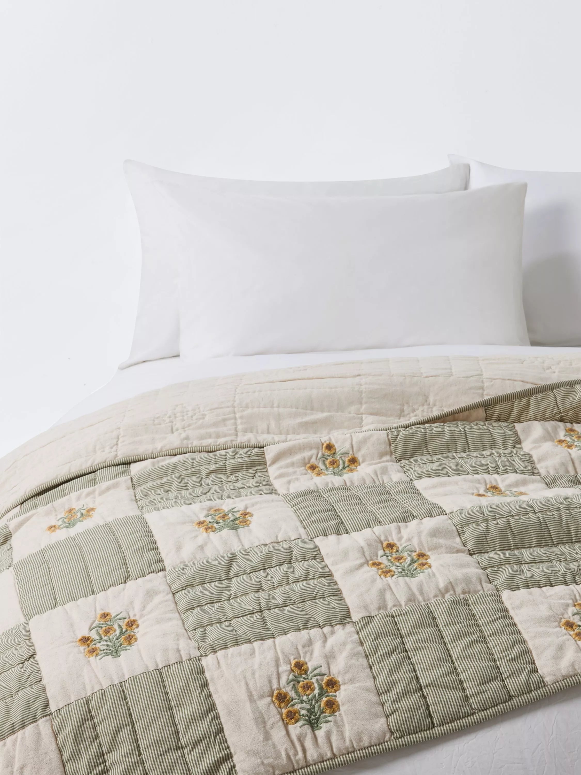 John Lewis floral embroidered quilt king size, UK version