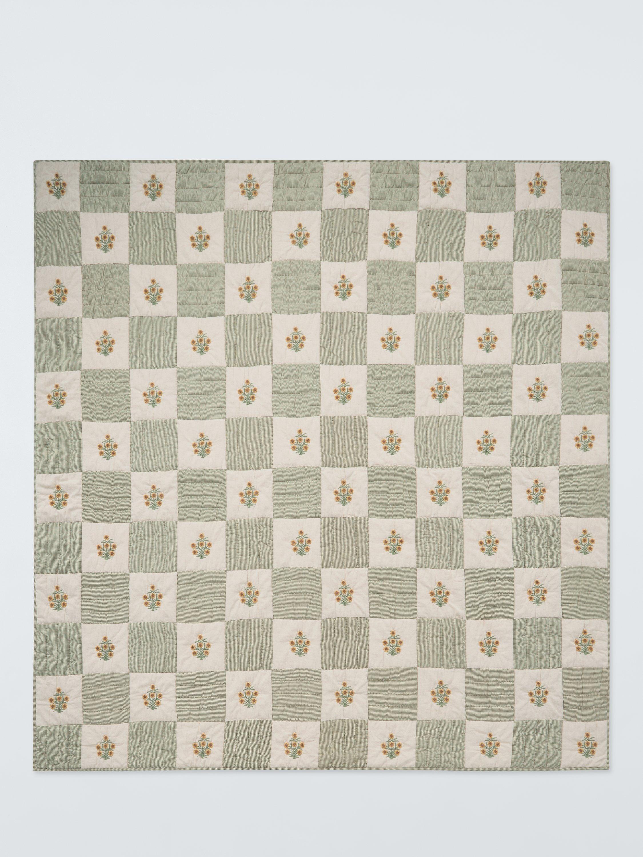 John Lewis floral embroidered quilt king size, UK version
