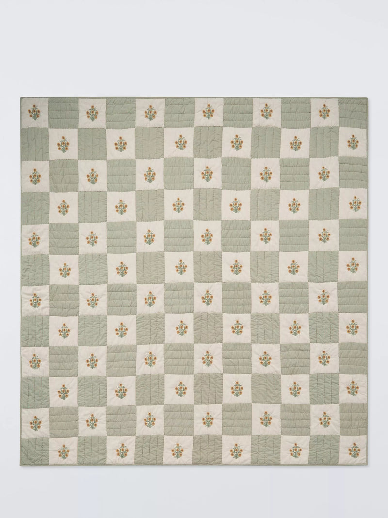 John Lewis floral embroidered quilt king size, UK version