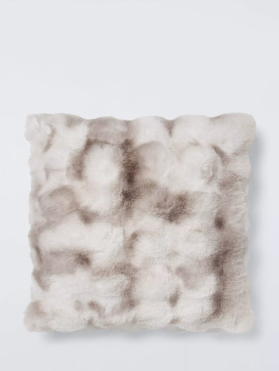 John Lewis John Lewis Premium Faux Lynx Fur Cushion White 45x45cm- Buy online at McGrocer