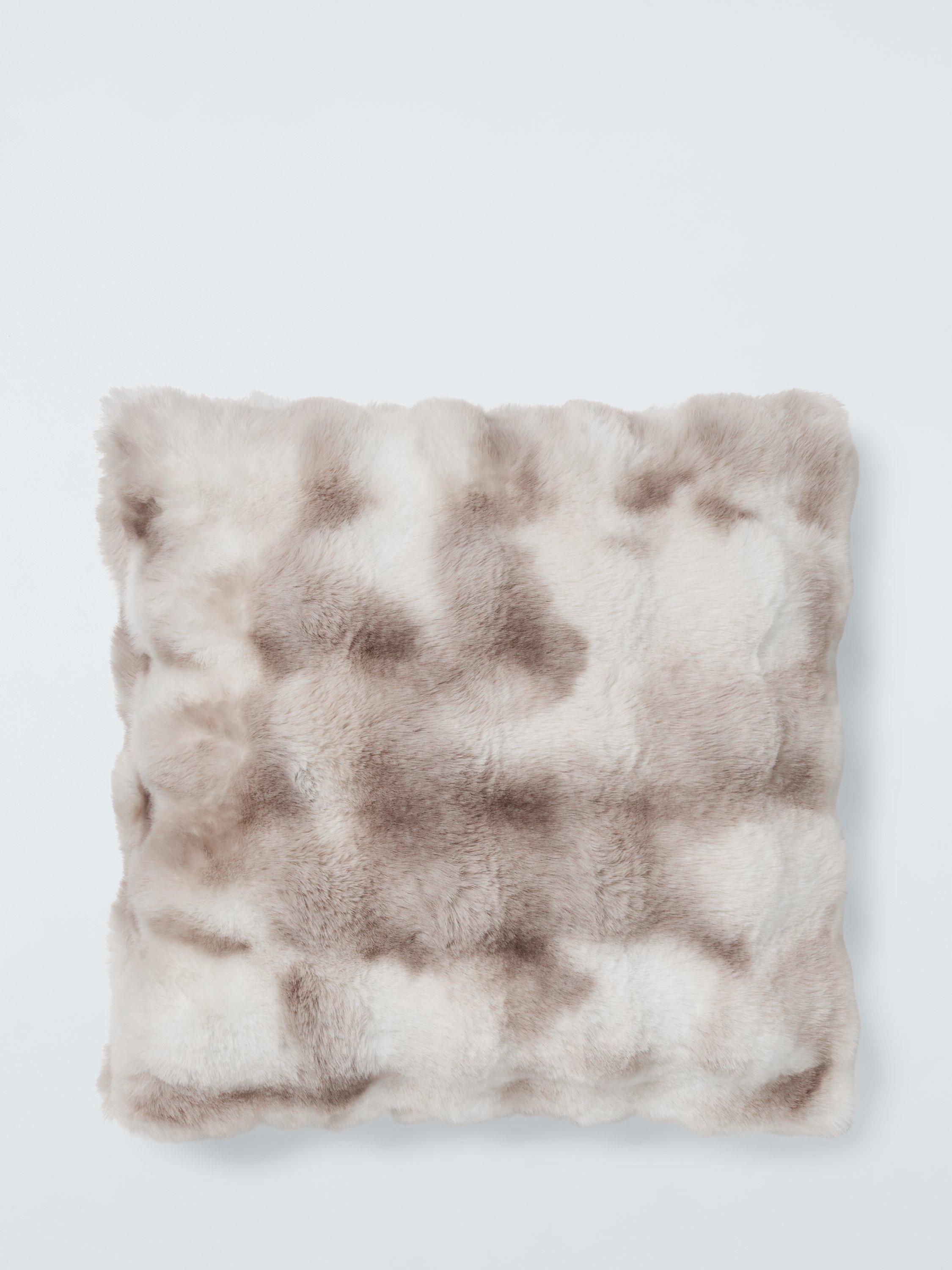 John Lewis faux fur cushion white 45cm (British brand)