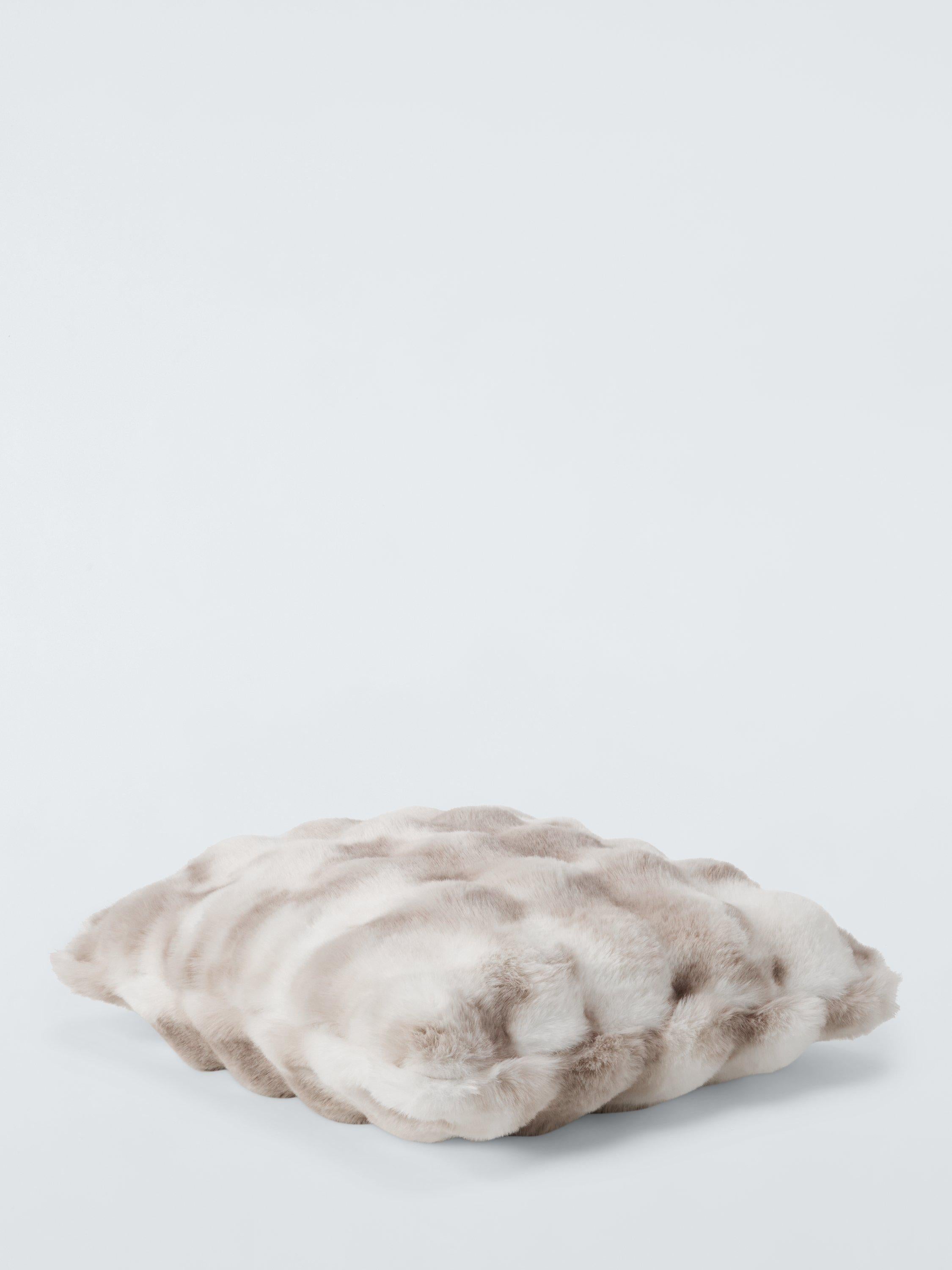 John Lewis faux fur cushion white 45cm (British brand)