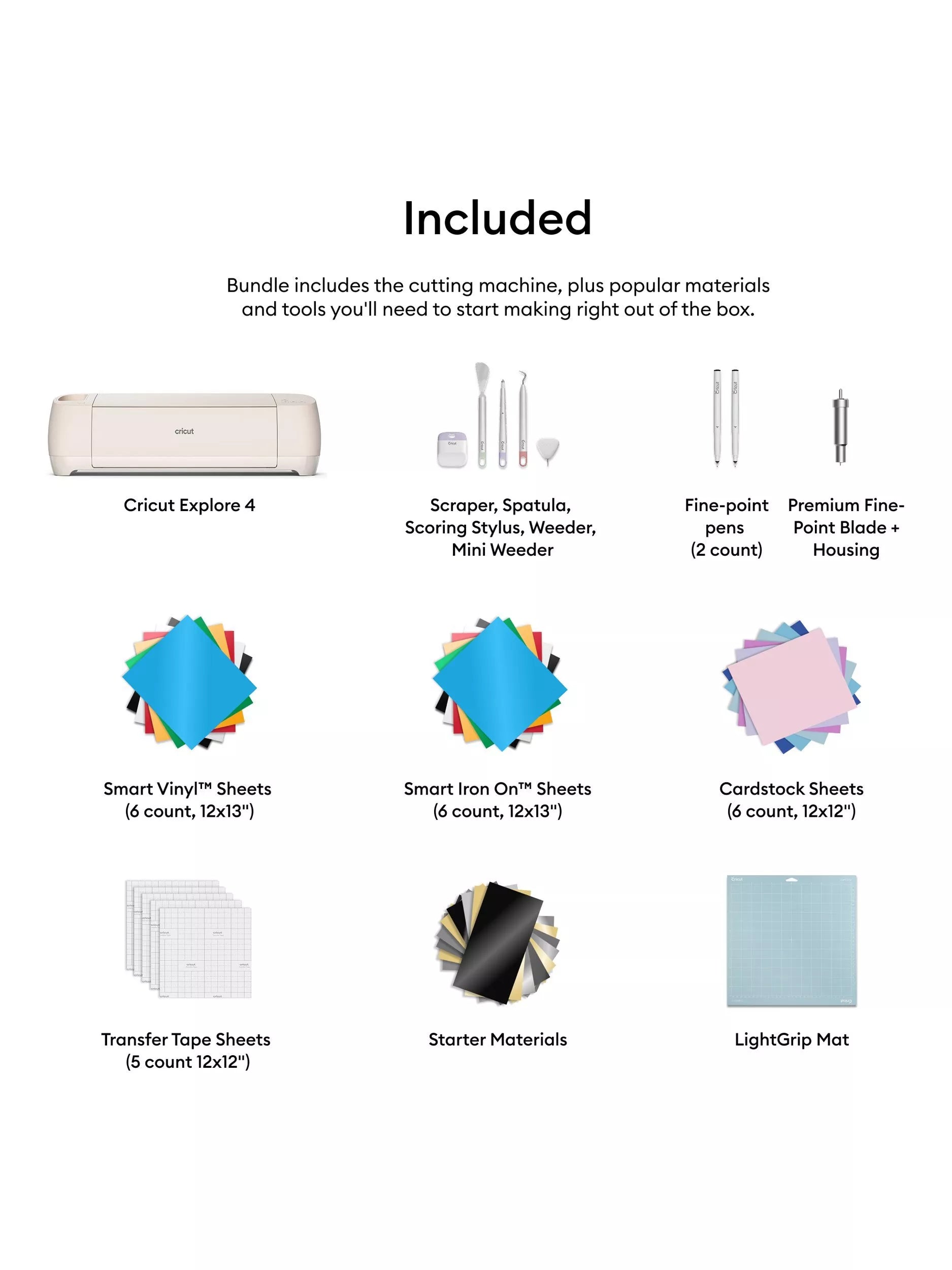 Cricut Explore 4 cutting machine bundle with accessories, imported from the UK