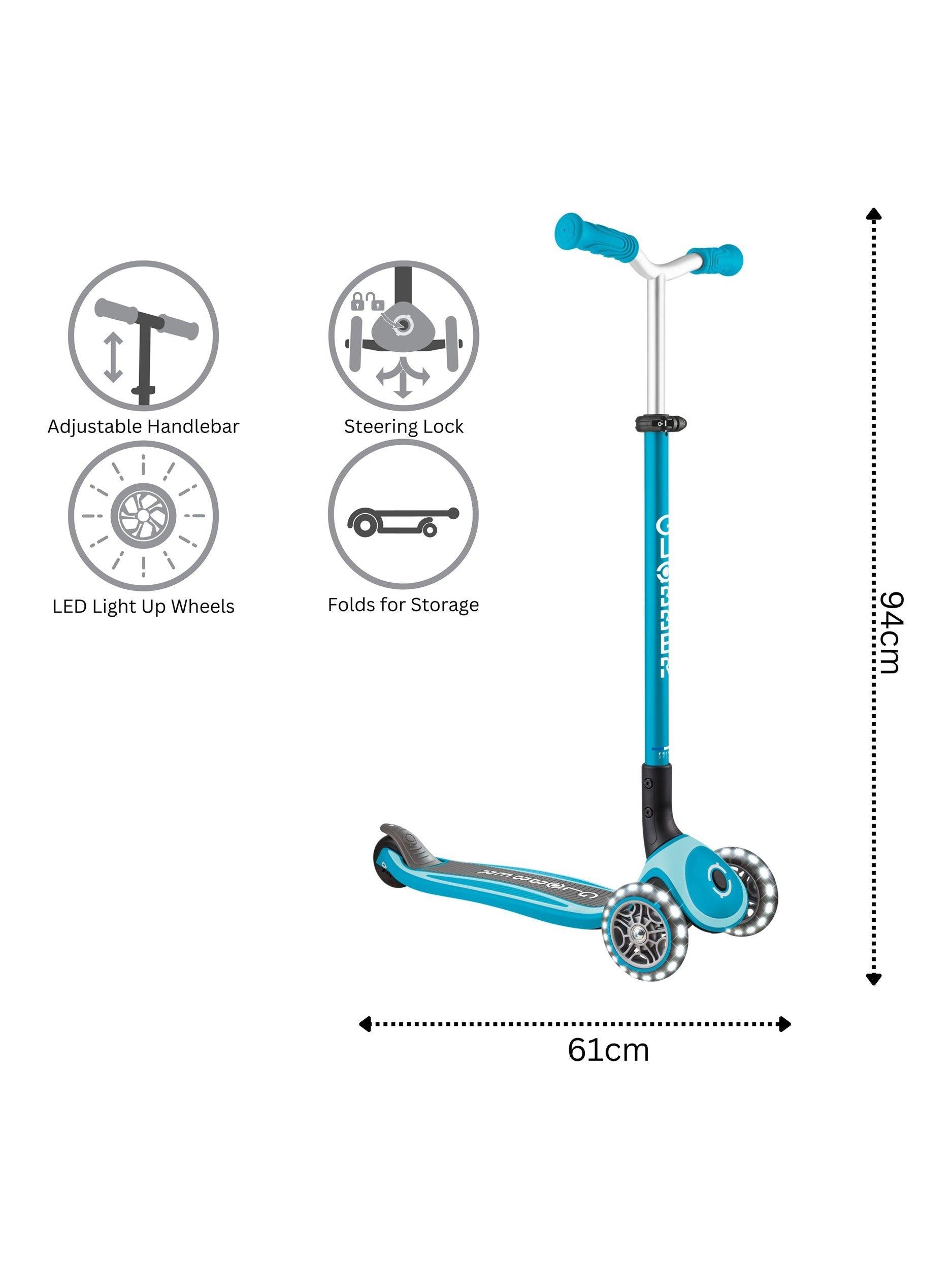 Globber Master Lights 3-wheel scooter, imported from the UK
