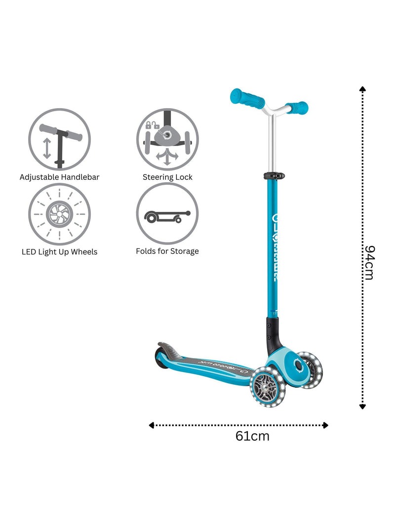 Globber Master Lights 3-wheel scooter, imported from the UK