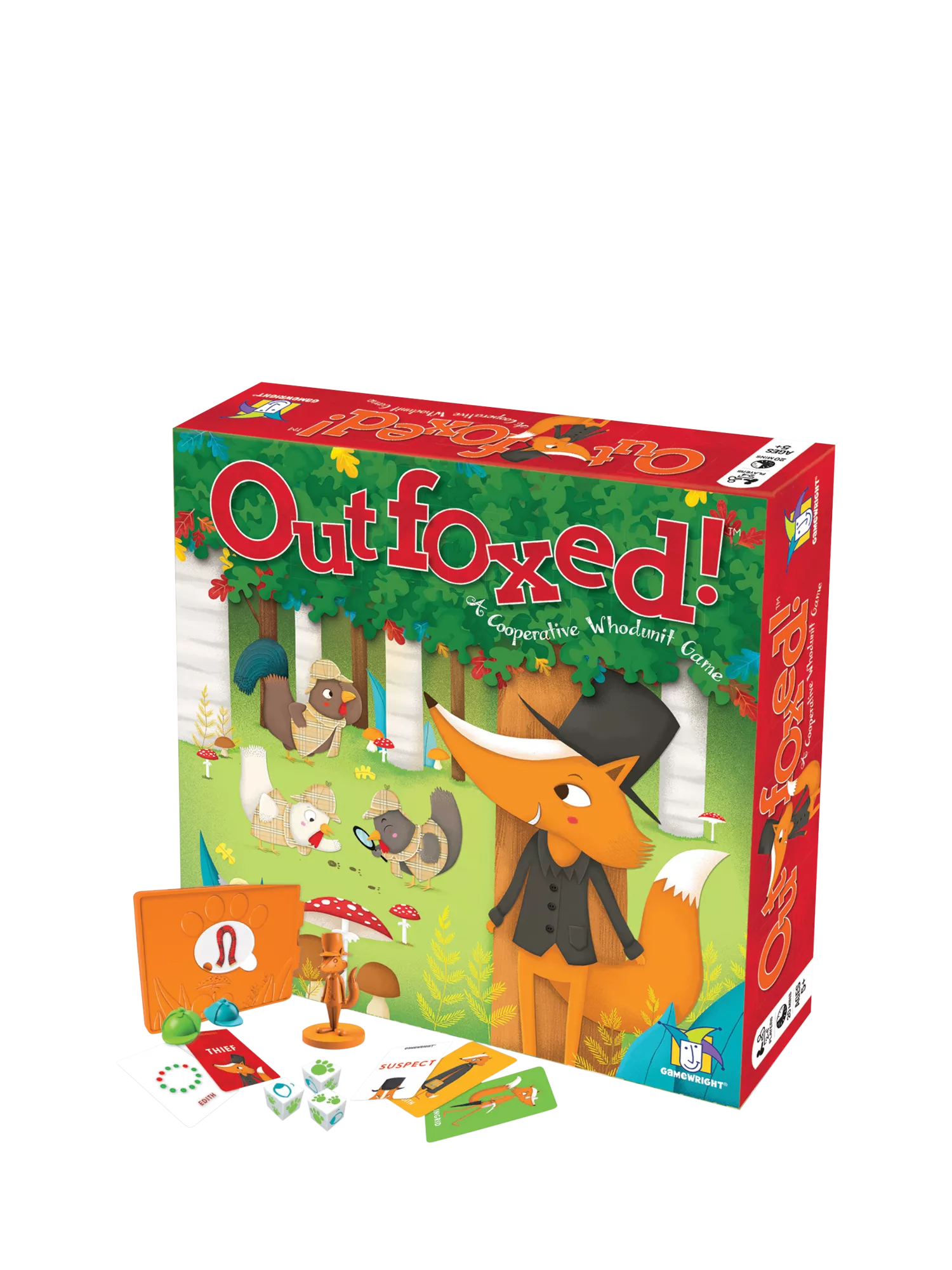 Esdevium Outfoxed cooperative whodunit board game, imported from the UK