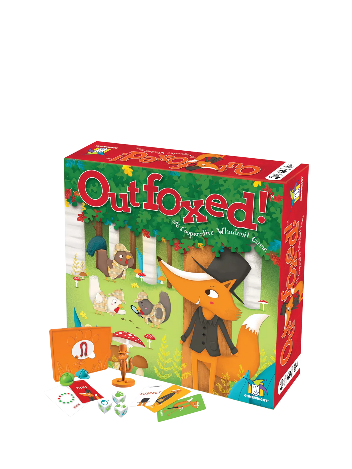 Esdevium Outfoxed cooperative whodunit board game, imported from the UK
