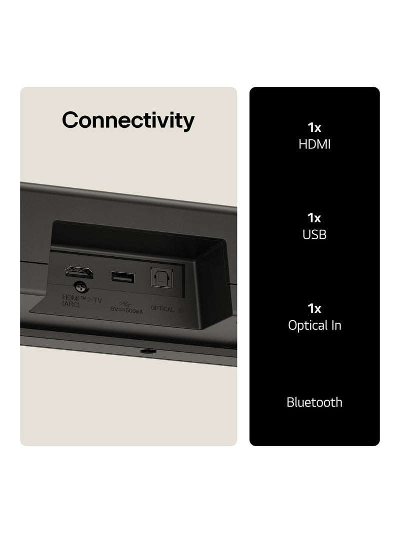 LG US40TR Bluetooth soundbar with subwoofer (British brand)