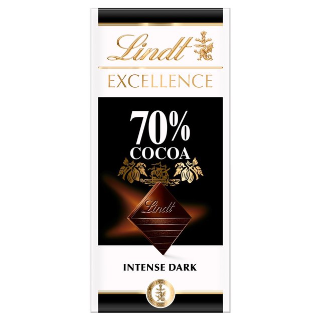 Lindt Excellence 70% Cocoa Dark Chocolate Bar   100g