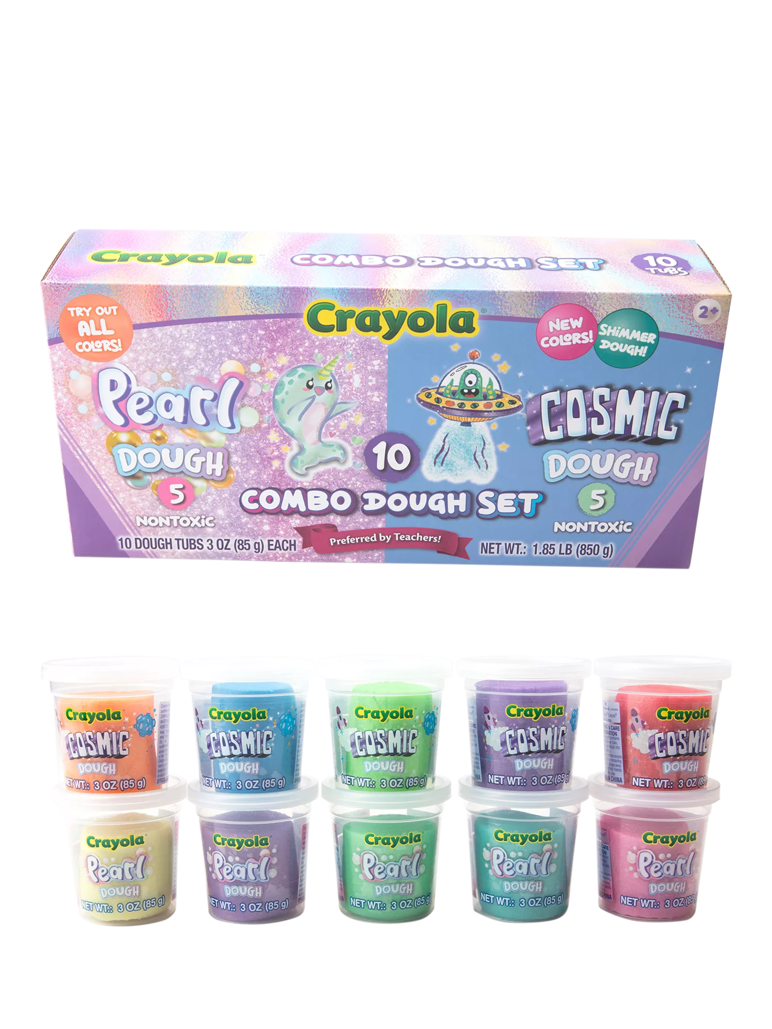 Crayola pearl and cosmic dough set 10 pack, imported from the UK