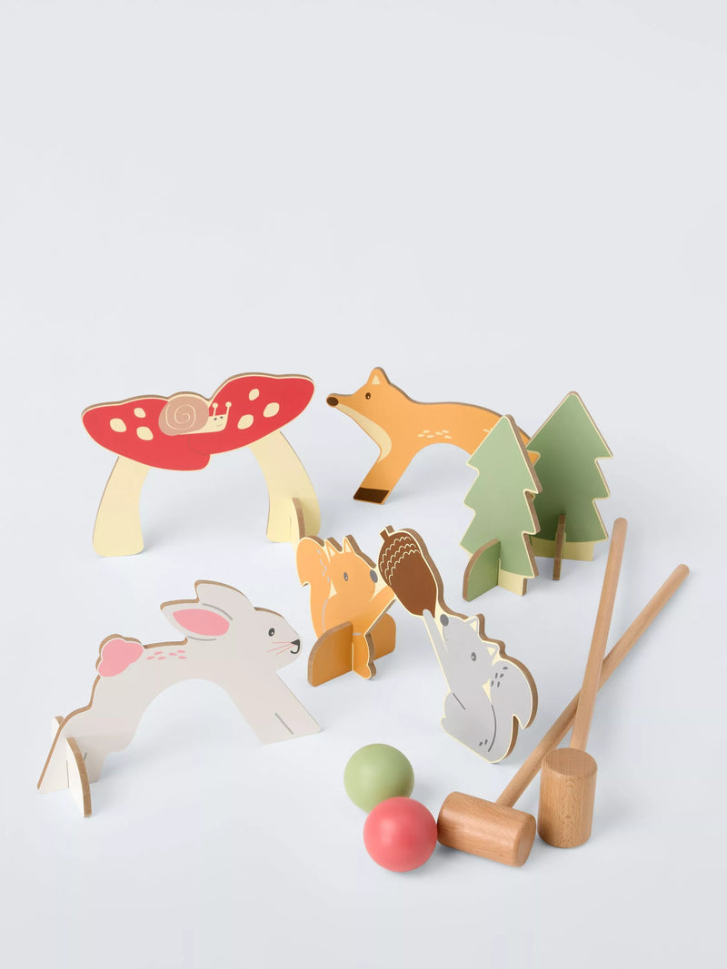 John Lewis wooden animal croquet set outdoor game, UK version