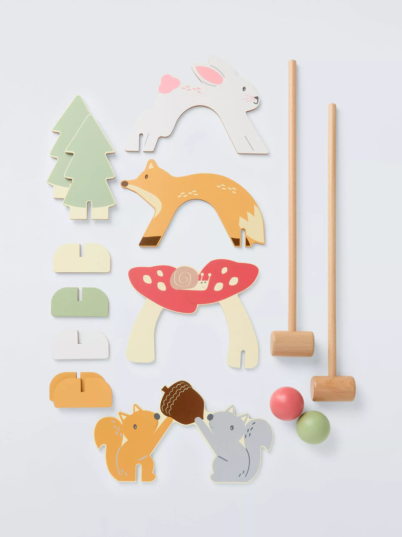 John Lewis wooden animal croquet set outdoor game, UK version