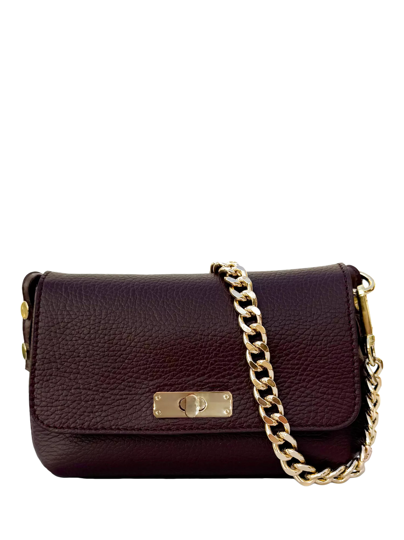 Apatchy London Maisie Mini Leather Crossbody Bag with Slim Flat Crossbody Strap