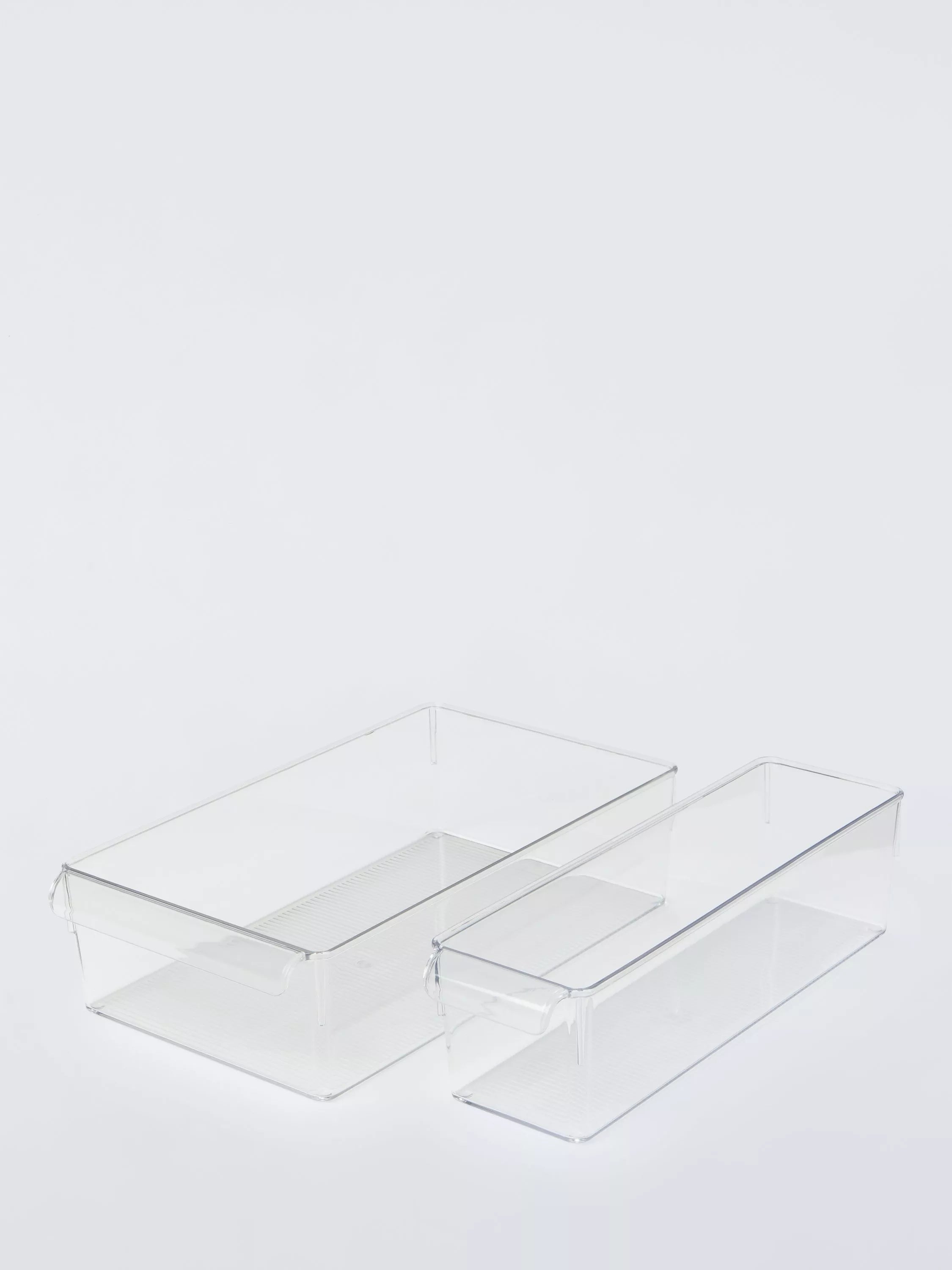 John Lewis fridge organiser set of 2 clear plastic - British product