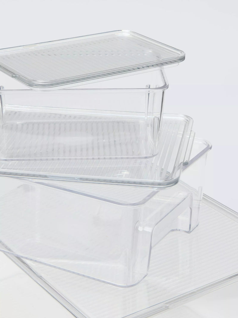John Lewis clear fridge organiser set of 4, imported from the UK