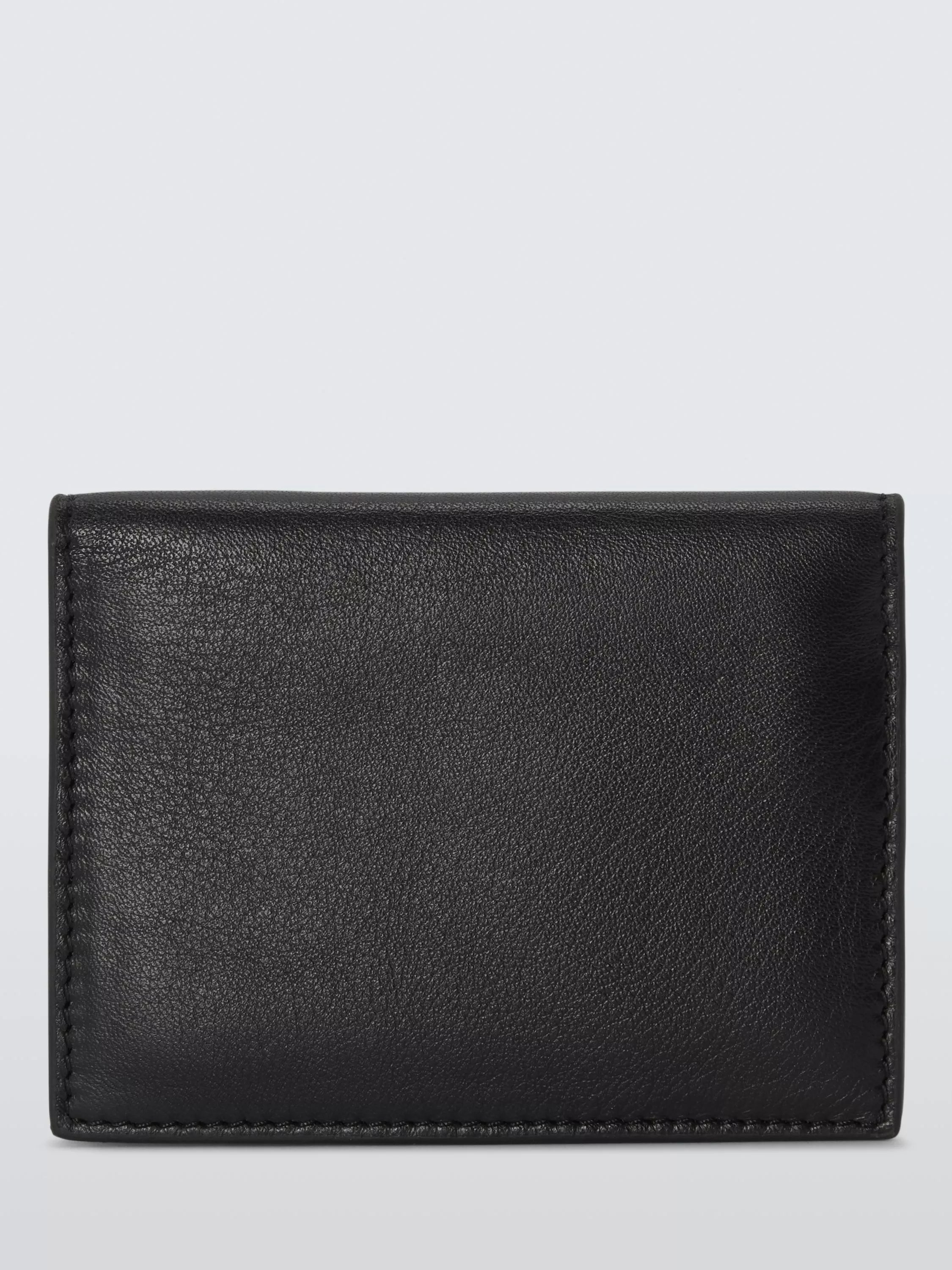 John Lewis Leather Bifold Card Holder, Black